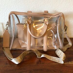 Steve Madden womens Steve Madden DAYLIN Clear Satchel, Nude